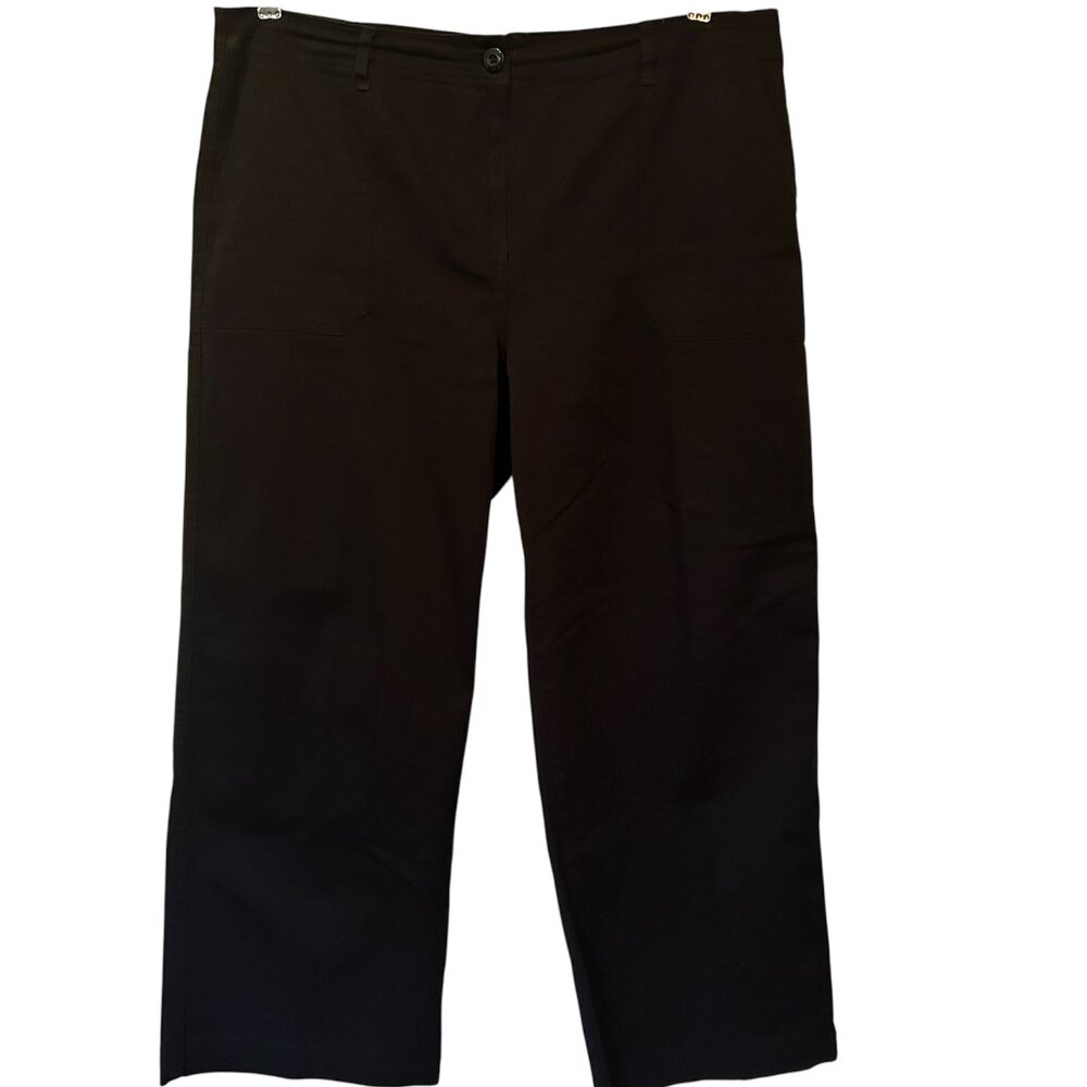 Lord & Taylor black cotton wide-leg pants sz 14